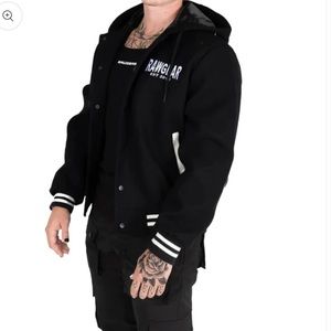 RAWGEAR Embroidered Letterman Jacket W/ Hood NEW!